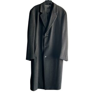 Grant Thomas Lord & Taylor Men's Dark Gray Wool Cashmere Overcoat Size 46L